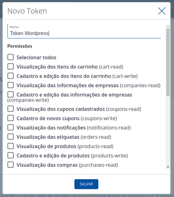Gerando token no Melhor Envio